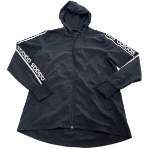 Adidas Jacket Womens Medium Full Zip Hooded Windbreaker Climalite EH6485